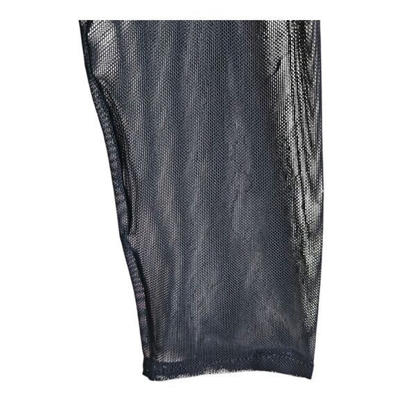 ELIZA J Women 8 Dress Black Bodycon Mesh Shoulders & Sleeves Ruched Knee Length - Picture 6 of 12